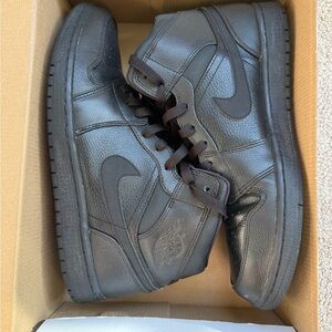 Air Jordan 1 Mid Black High-Top Sneakers